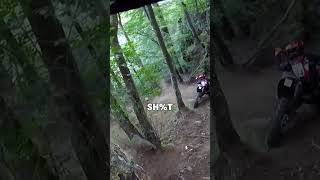 Knocking a motorbike rider down a steep hill...