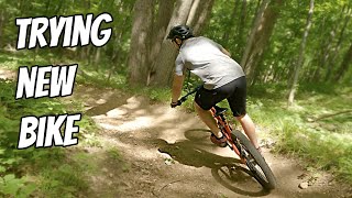 Trying new bike  at DTE Energy Foundational Trails