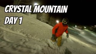 Skiing at Crystal Mountain resort day 1 |...