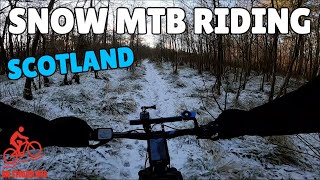 SNOW MTB RIDING. Single track mtb. Dunfermline...