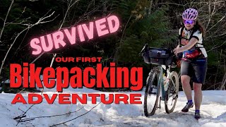 Her FIRST Bikepacking Trip // Snow and sun in...