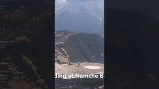 Chopper landing at Namche Bazar - Not the...