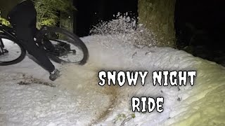 Snowy Night Ride On Tzouhalem