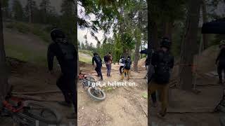 Good thing he had a helmet on.