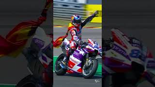Winner’s one-wheel celebration at MotoGP...