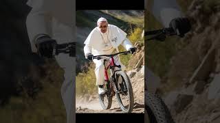 Pope Francis in our custom holy death drip mtb...