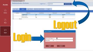 Microsoft Access Code - Login/Logout Function...
