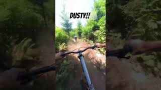 Close follow down a dusty trail.