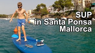 Stand up paddle boarding in Santa Ponsa bay...