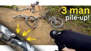 HE SNAPPED HIS MOUNTAIN BIKE FRAME IN MORZINE!