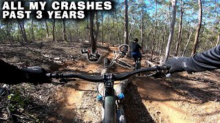 All my Crashes from the past 3 years Mountain...