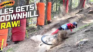 LES GETS DOWNHILL WORLD CUP PRACTICE RAW! |...