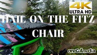 Riding up the Fitz Chair with Hail    YUCK  4k...