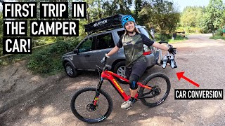 FIRST ROAD TRIP IN THE LAND ROVER MTB CAMPER CAR!