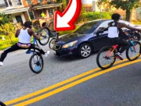 SWERVING CARS IN THE HOOD OF BALTIMORE…