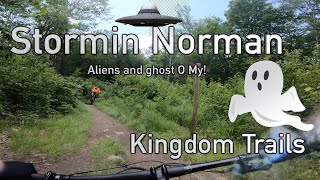Mountain Biking Stormin Norman with some tall...