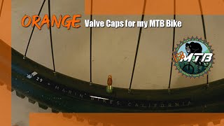 Orange Valve Caps for my MTB Bike