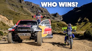 Dakar Rally Car VS Dirt Bike: Who is Quickest...