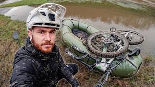 Tour mit Bike & Packraft bei Hochwasser