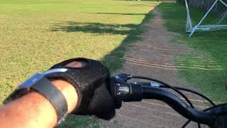 Mountain bike practice on the school track