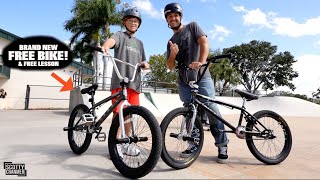 Giving Away A NEW Bike To A Random Kid At The...