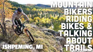 Mountain Bikers Riding Bikes Talking Trails |...