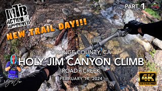 MTB Riding Holy Jim Canyon Climb, in the Santa...