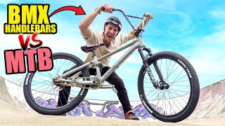 BMX HANDLEBARS ON MY MOUNTAIN BIKE IS PURE...