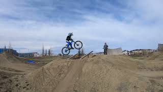 8 Year Old's jump practice black and blue mix...