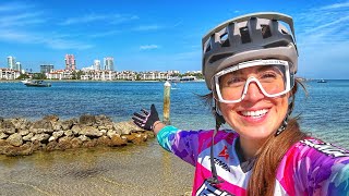 I mountain biked alongside a beach !