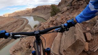 Riding double black trails in Moab, Utah