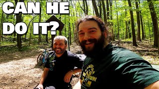 Beginner Mountain Biker Rides Intermediate MTB...