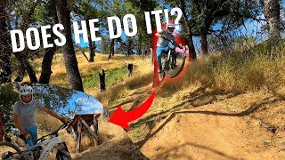 Can Dad Hit My GNARLY Mountain Bike Trails!?...