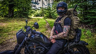 Mit Schlafsack & Angel auf Motorrad Tour