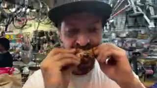 Eating extremely hot wings at epic Bmx