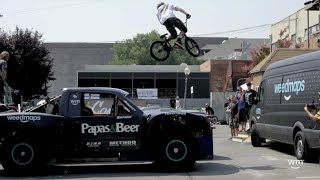 JUMPING OVER A TROPHY TRUCK