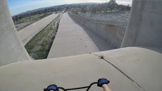 RIDING DOWN A HUGE DAM BRAKELESS! Hansen Dam, CA