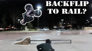 TRYING BACKFLIP TO RAIL TRICKS