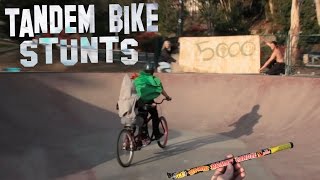 2 GUYS, 1 BIKE | TANDEM BIKE STUNTS