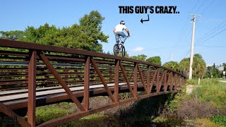 Matty Cranmer And The CRAZY Bridge Railing BMX...