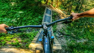 Riding a Professional Mountain Bike Trail |...
