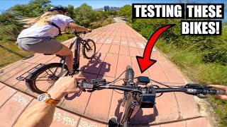 FIRST TIME TRYING A MOUNTAIN BIKE WITH ABS BRAKES!
