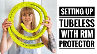 Setting up tubeless mtb tires with rim protector