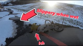 Könnte rutschig sein?! | Winter Pumptrack...