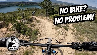 So thankful for this loan bike - These trails...
