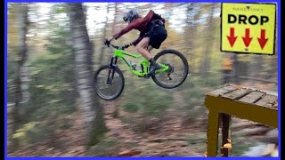 Building a GNARLY DROP on my BACKYARD MTB TRAIL