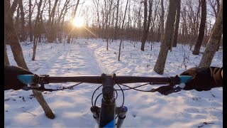 Winter Mountain Biking at Kickapoo State...