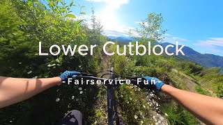 Tight downhill action on Lower Cutblock before...