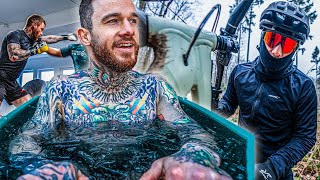 Bei -2 Grad aufs Mountainbike, ins Eisbad...