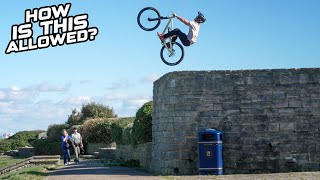 HUGE URBAN MTB SLOPESTYLE FEATURES IN PUBLIC -...